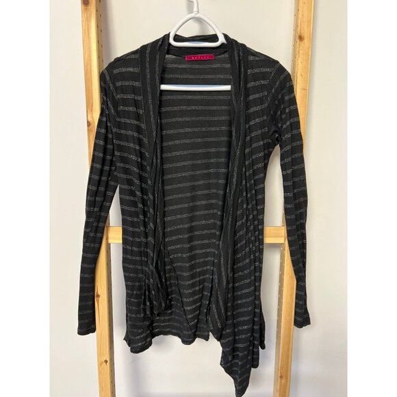 Velvet Brand Striped Cardigan Metallic Silver / Black ( S ) - Picture 1 of 3